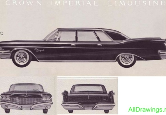 Chrysler Crown Imperial limousine (1960) - drawings (drawings) of the car